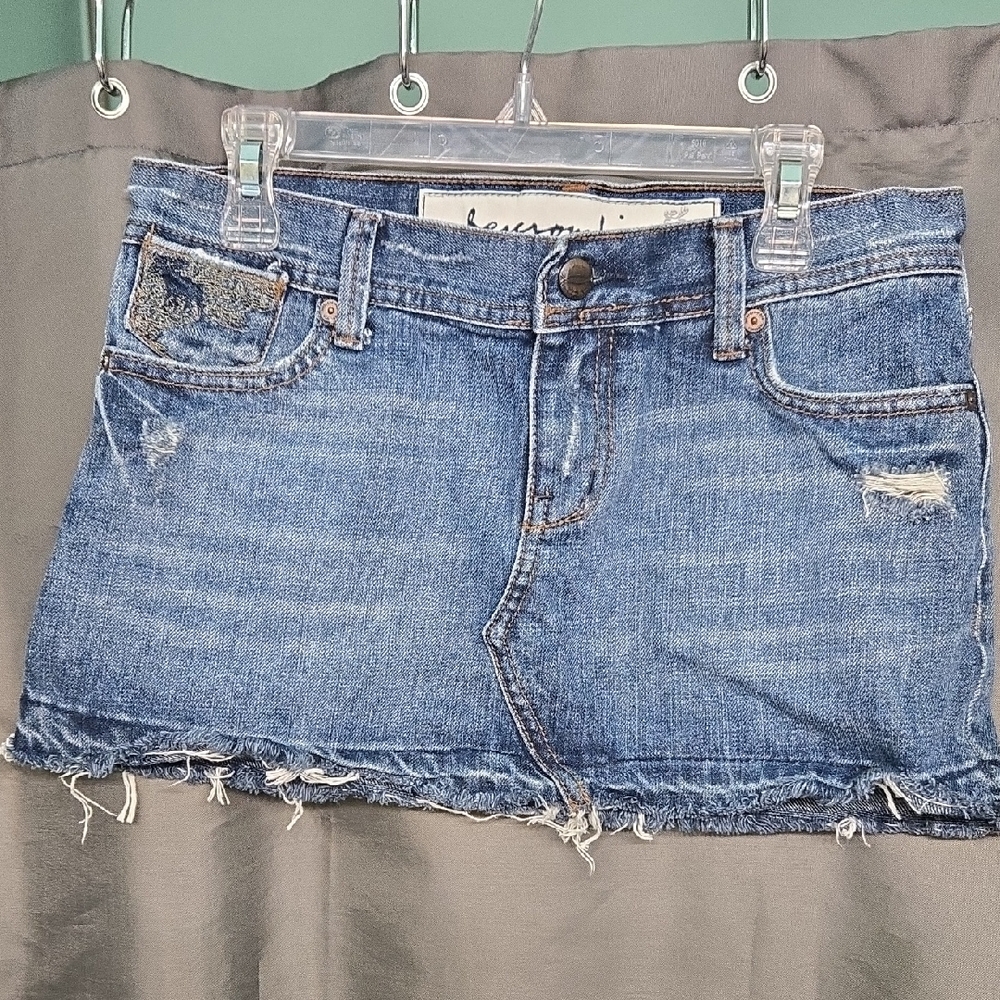 Abercrombie & Fitch Blue Mini Jeans Skirt